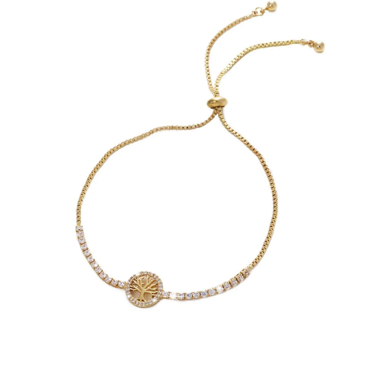 Lucky Tree Element Zircon Bracelet for women in electroplated metal with decorative elements