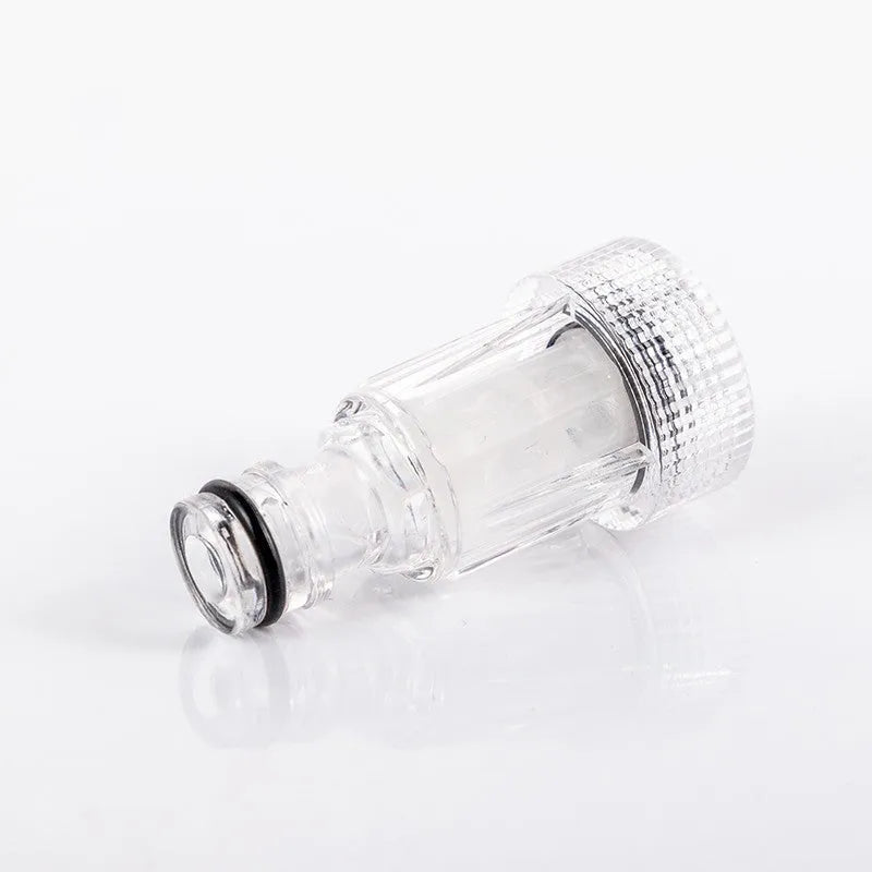 Transparent plastic inlet joint for Karcher pressure washer with 3cm diameter