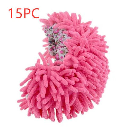 Chenille mop slippers in various colours for easy home cleaning