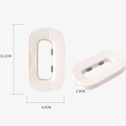 Refrigerator safety lock for toddlers in white and grey with bayonet design