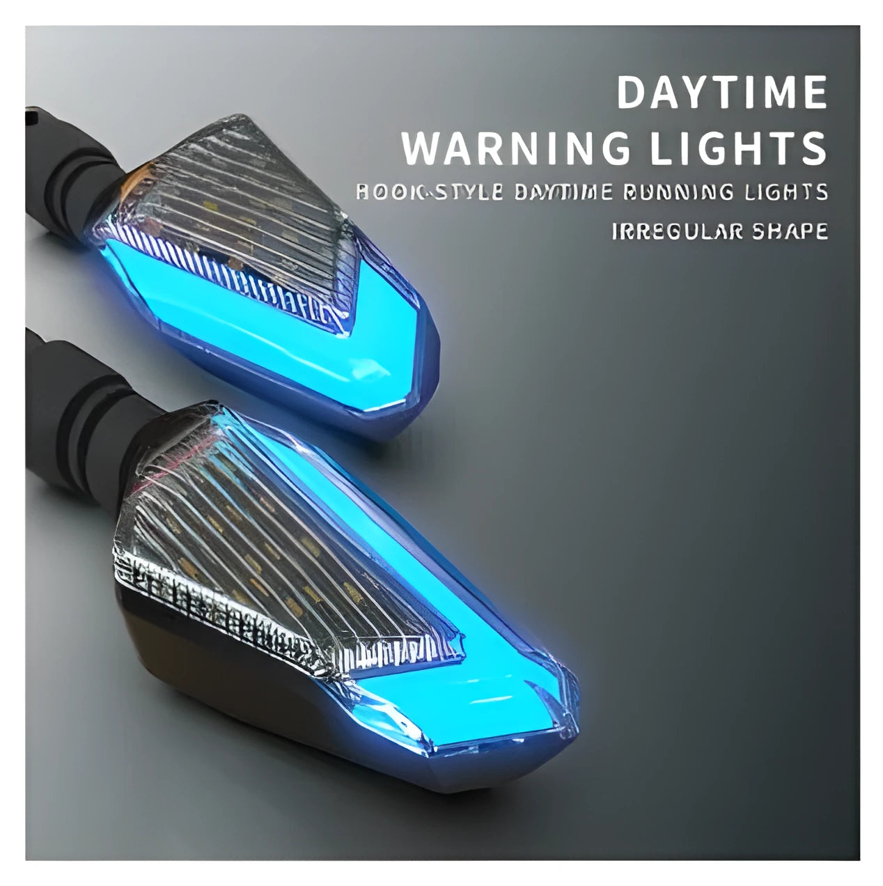 L16 Beast Spirit LED turn signal light in yellow with hook-shaped DRL, plastic and acrylic construction