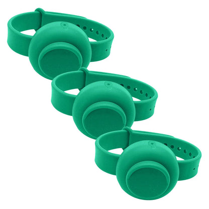 Portable Silicone Disinfectant Bracelet available in yellow, red, green, blue, black, and pink