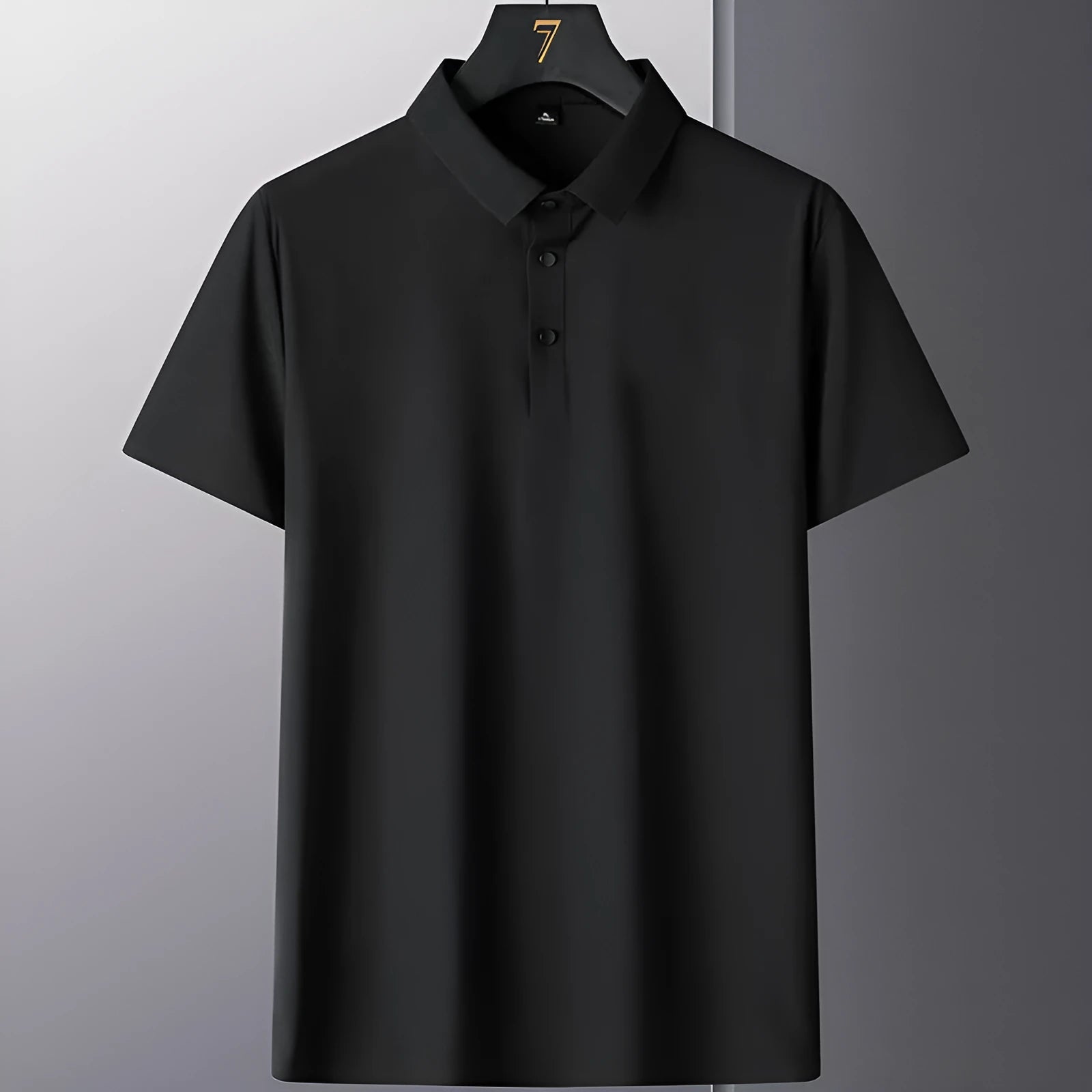 Men's non-ironing solid colour short sleeve business casual shirt in nylon fabric.