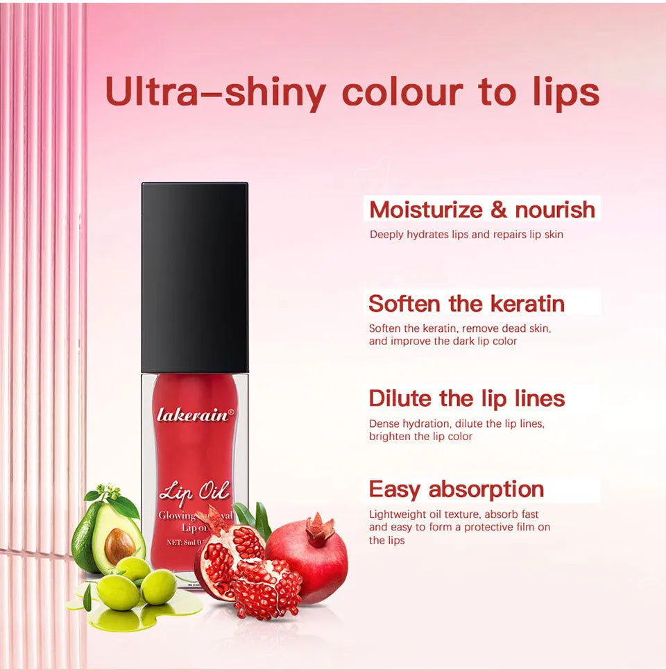 Lakerain colourful lip gloss tube in seven shade options with 8ml net content