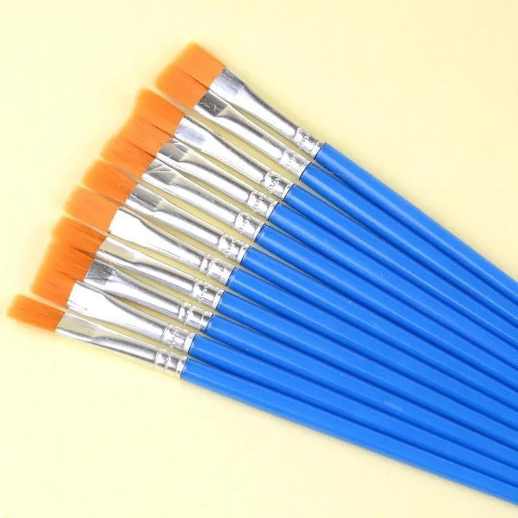 Children's graphic art gouache pen set with flat pen and line marker on white background