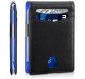 PU leather anti-theft wallet card holder with weaving pattern in carbon fibre black colour