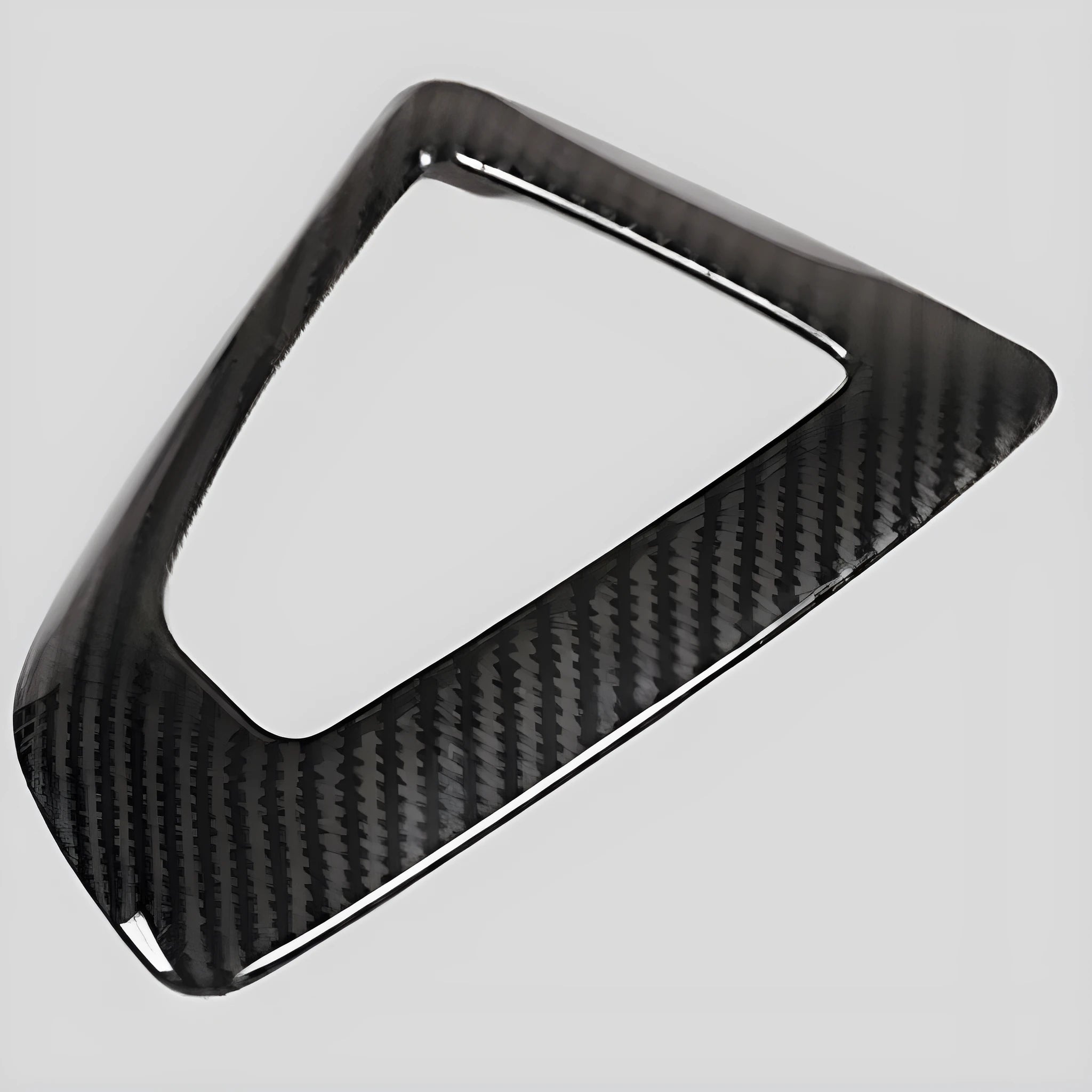 BMW gear base frame centre console insert with carbon fibre pattern in left titanium colour