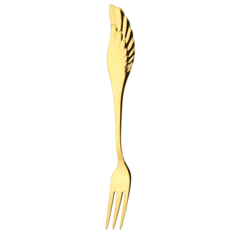 304 stainless steel Angel Wing spoon and fork set in various colours
