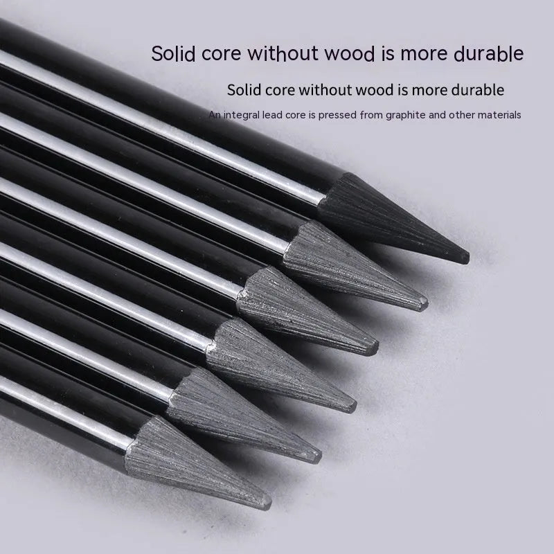 Set of graphite and carbonized drawing pencils with wooden barrels on suction card packaging