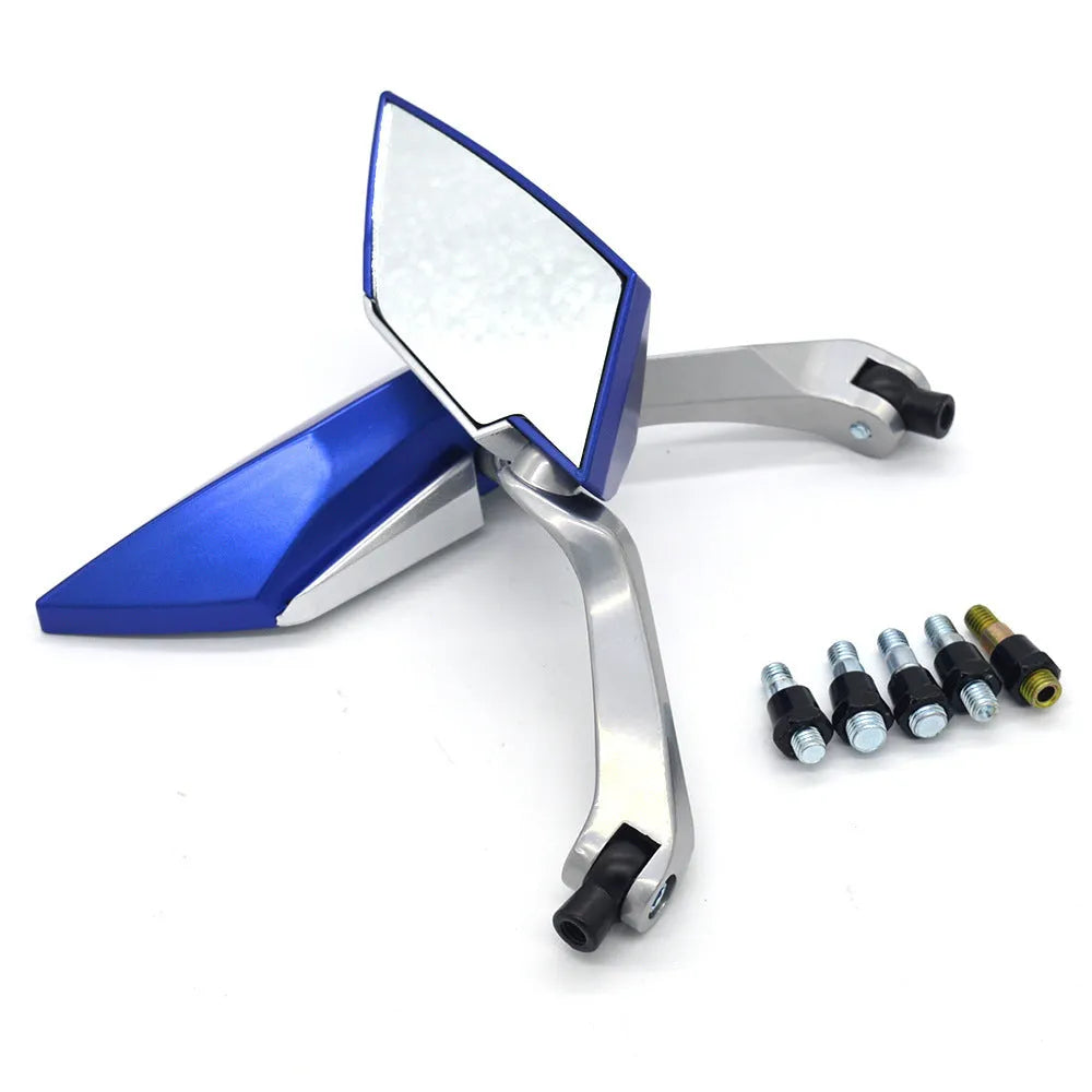 KOSO rhombus aluminum motorcycle rearview mirror 14cm long 5cm wide black
