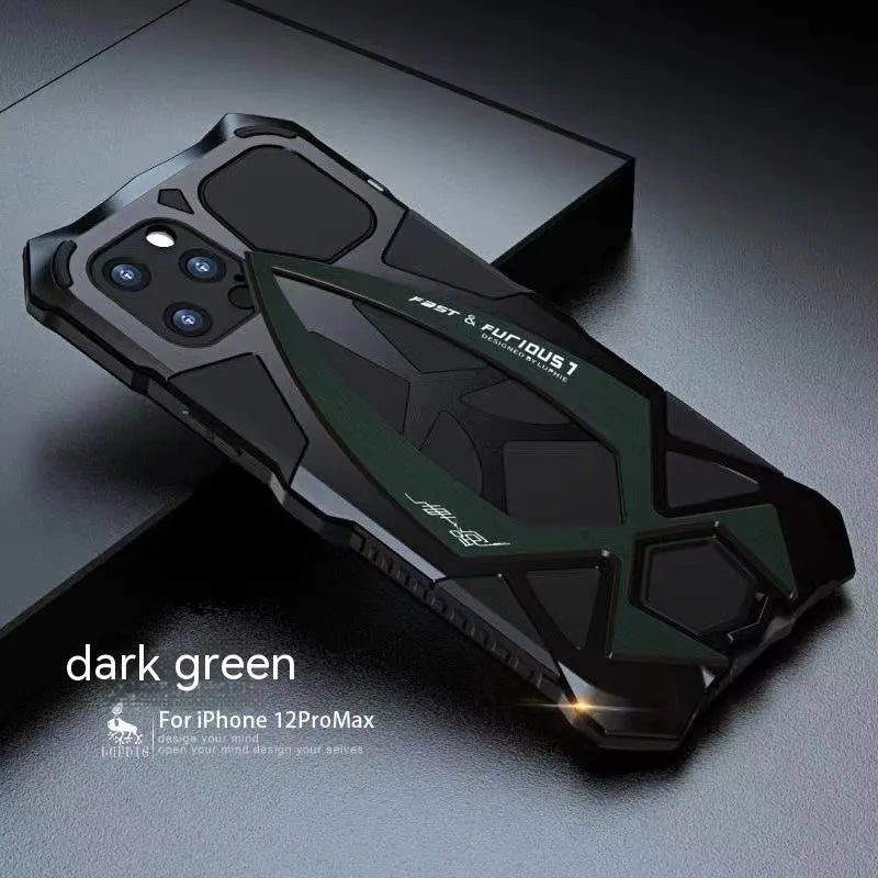 Anti drop metal phone case with three-dimensional sports car design for iPhone Samsung Huawei