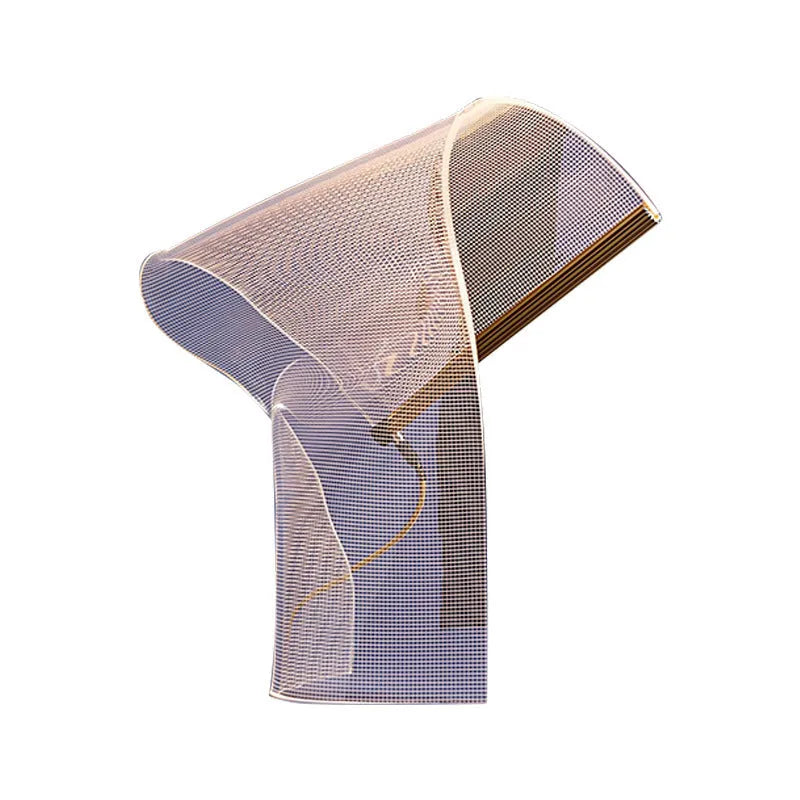 Irregular acrylic ribbon table lamp with artistic design, 360x480mm, neutral or warm light, UK plug