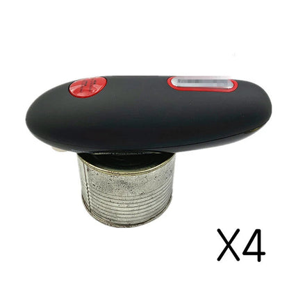 Cordless electric can and bottle opener with one-touch operation, black