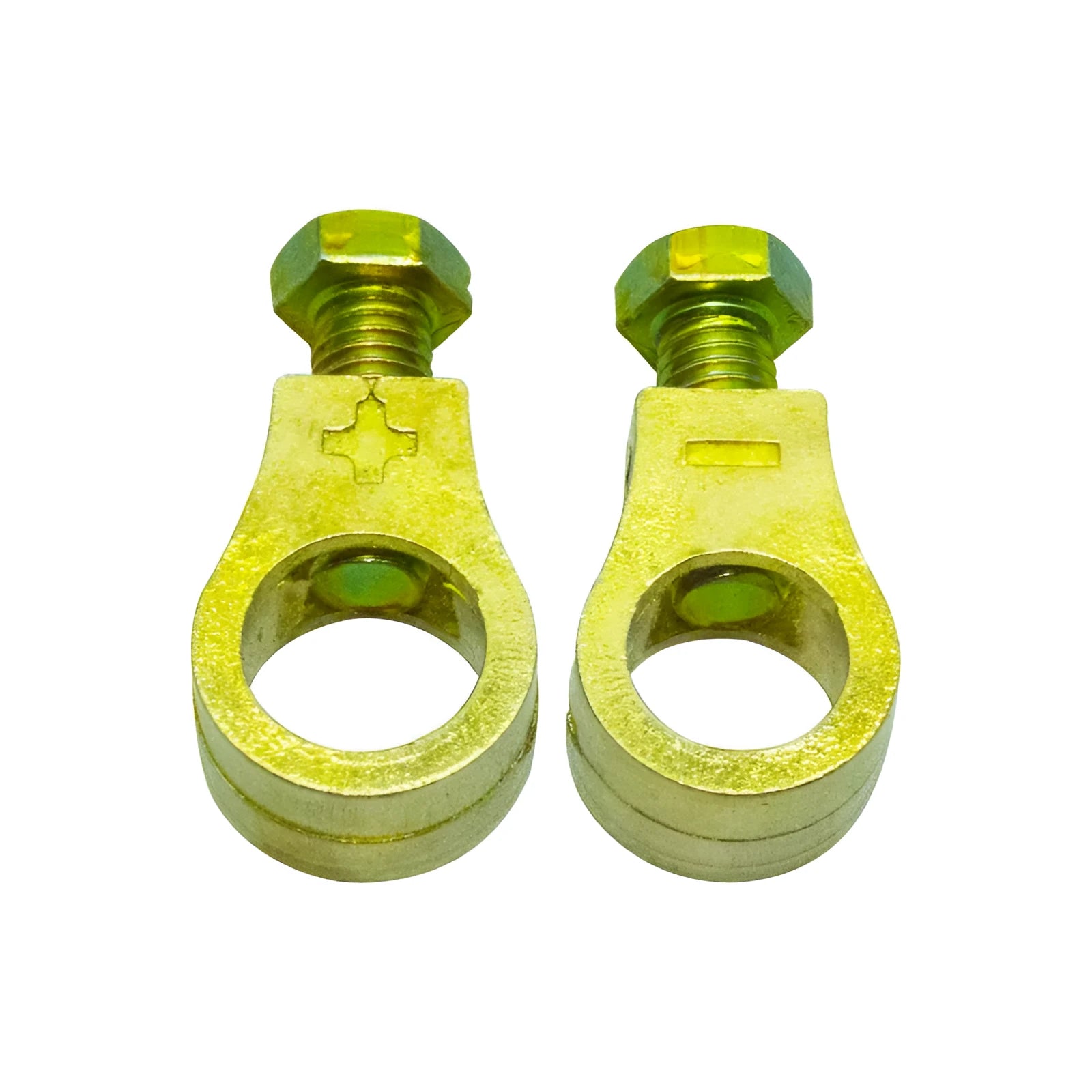 Copper battery clamp with nickel-plated finish for automotive electrical connections