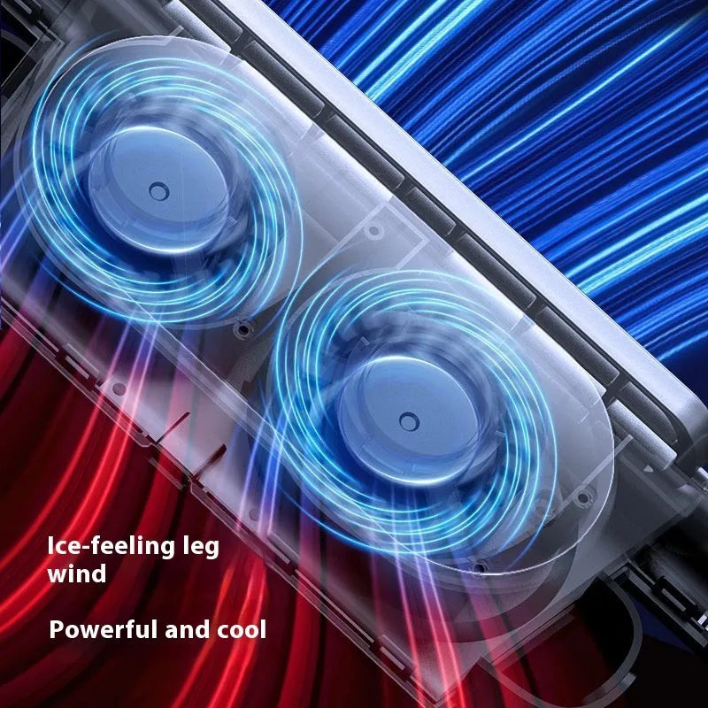 USB plug-in car cooling fan with Velcro straps in black, white, and beige colour options.