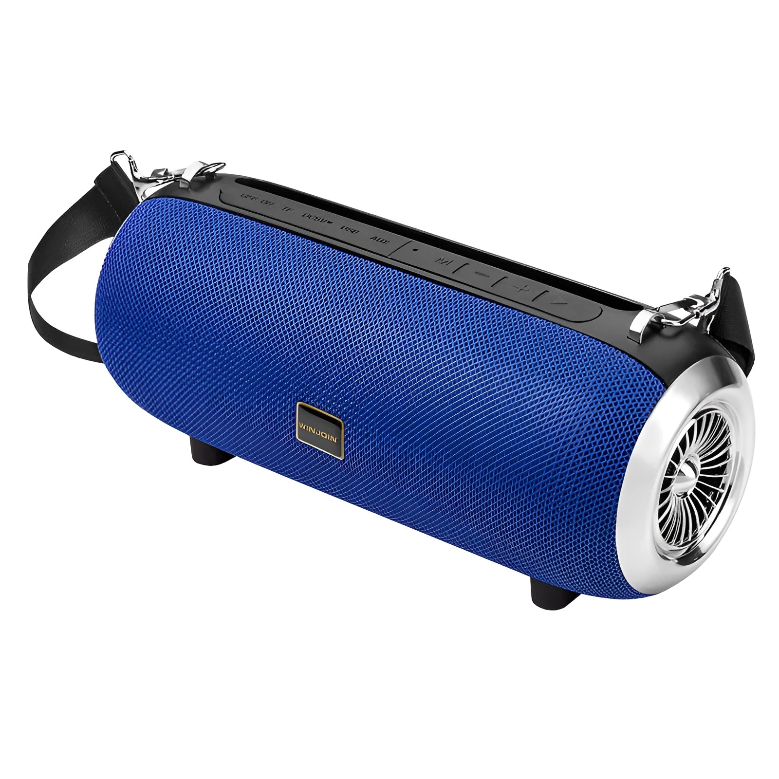 F666 portable Bluetooth speaker with shoulder strap and retractable FM antenna in square design
