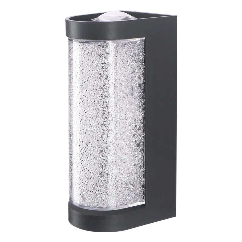 Modern minimalist indoor crystal wall lamp 220V square warm light 3000K on white wall
