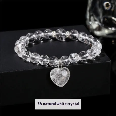Handmade Tigereye crystal love pendant bracelet with geometric round pendant and natural stone beads in six colour options