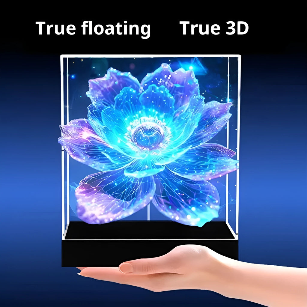Holographic 3D fan screen desktop decoration with remote control and ABS plastic frame, UK plug option