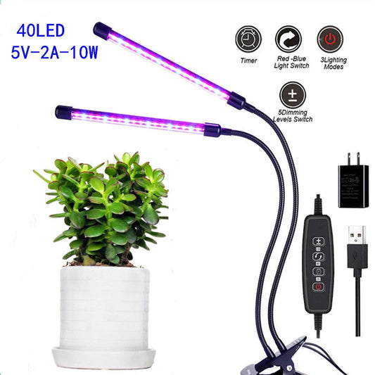 USB dimming timing plant light with stainless steel shell for indoor gardening