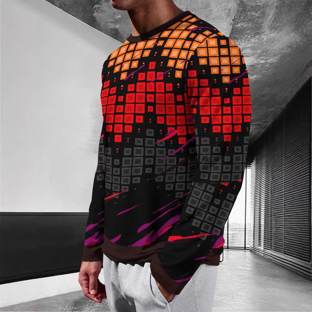 Men's milk silk long sleeve pullover shirt in round neck design showing multiple colour options