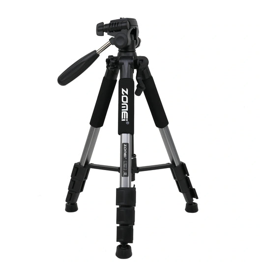 Zomei Z666 black aluminium tripod extended to 140cm with 3D pan head for 15kg SLR camera support