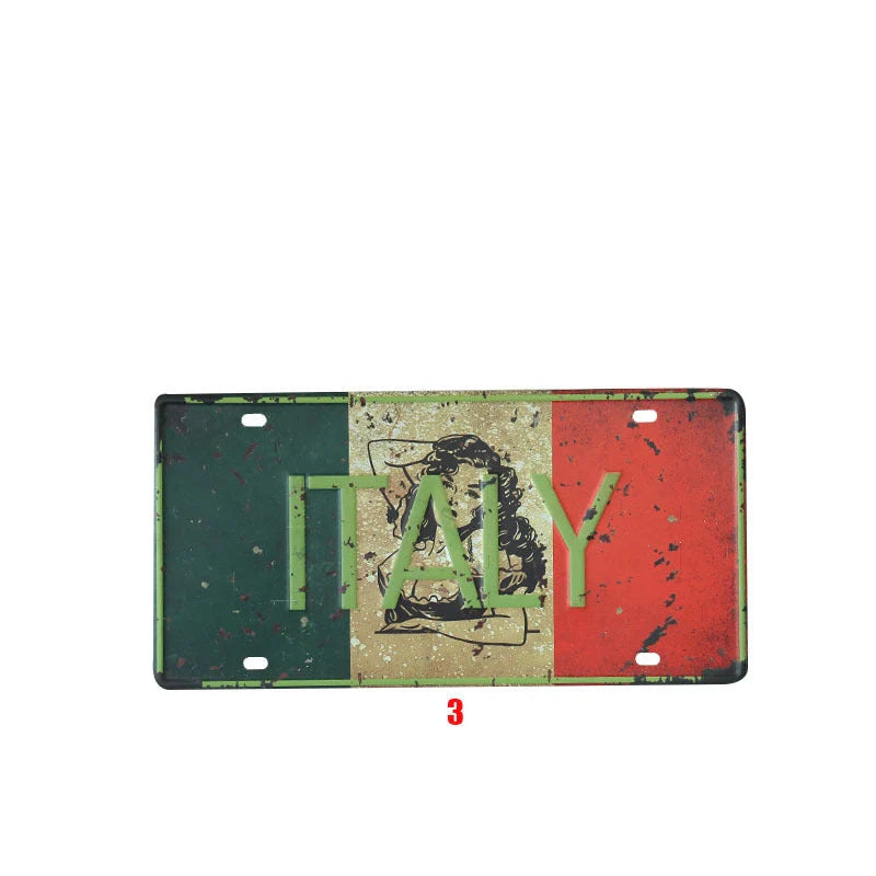 Vintage tin national poster with retro style and durable metal construction