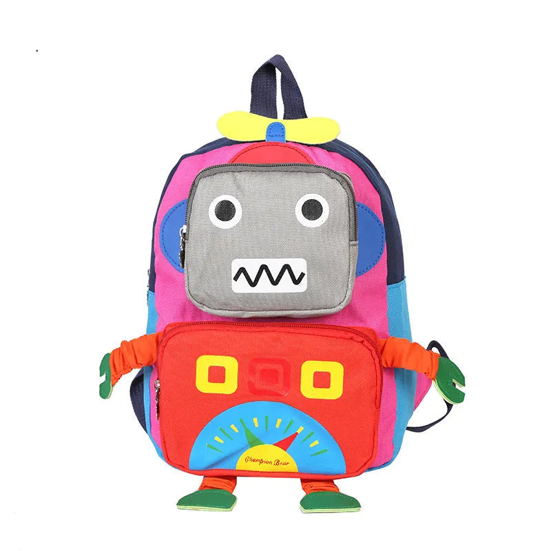 Children's backpack in Pink Blue Green and Gules 27cm by 20cm by 10cm for kindergarten