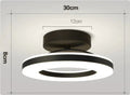 Modern minimalist ring ceiling lamp LED in white finish, 20cm diameter for hallway use
