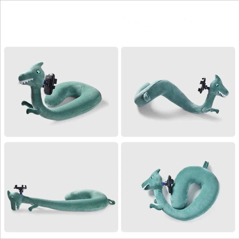 2-in-1 Lazy Support U-shaped Pillow in various colours for neck support and phone holding