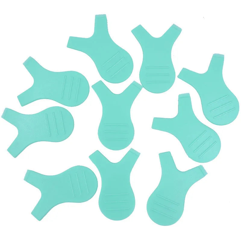 Five pairs of silicone gaskets for eyelash planting in blue, green, pink, rose red, and transparent