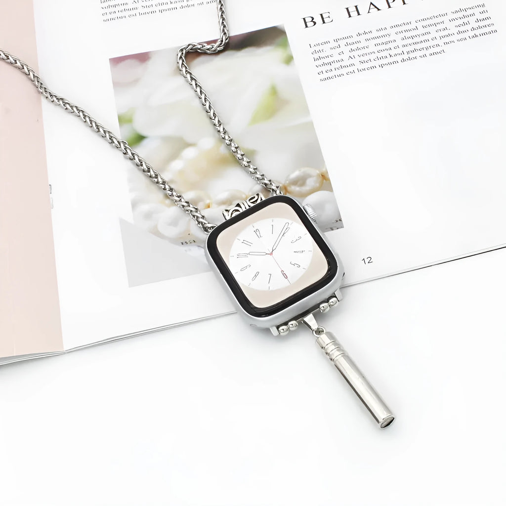 Watch necklace feather hanging strap replacement band for Apple Watch 38mm to 49mm multiple colour options Dinosaur Double C
