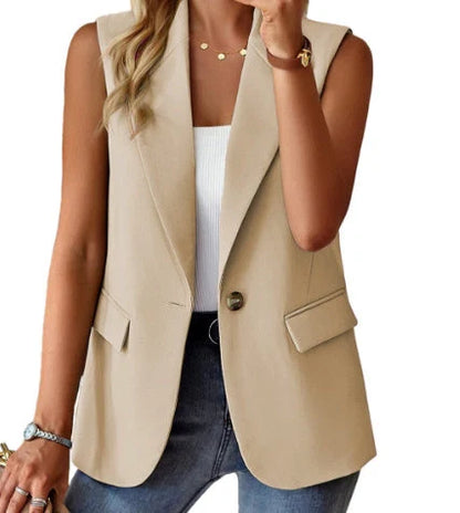 Women's loose fit sleeveless suit vest in various colours