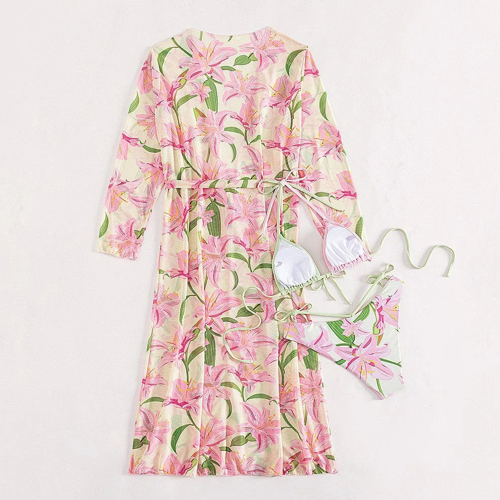 Bikini swimsuit with printed pattern in colour from picture one, sizes S to XL for women