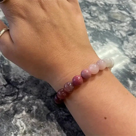 Peach Blossom Natural Stone Bracelet for women with mixed materials and natural stones