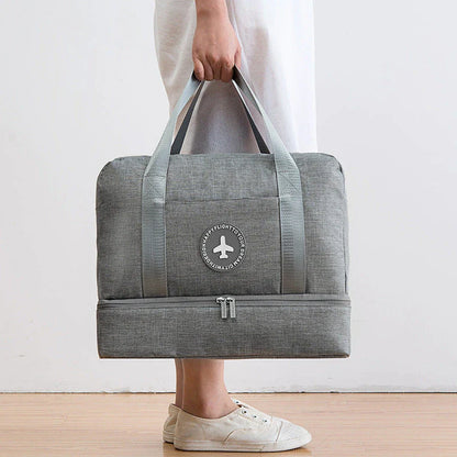 Waterproof multifunctional shoe bag in various colours with laminated zipper pockets