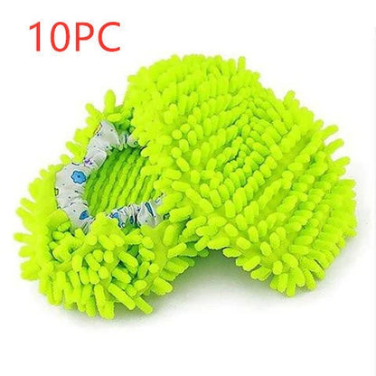 Chenille mop slippers in various colours for easy home cleaning
