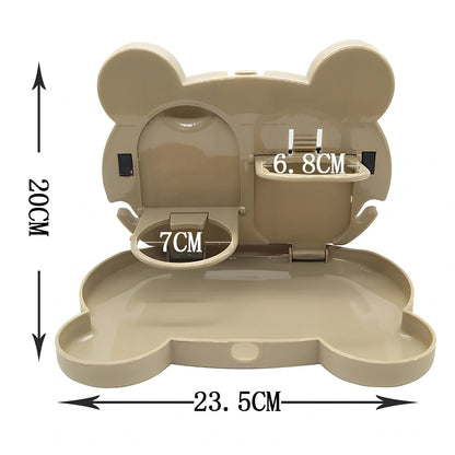 Child car seat table with 20x23.5cm surface mounted on vehicle seat back