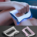Natural resin rectangle muscle massager for scraping and myofascial release on white background