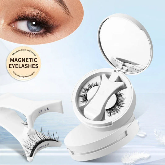 Magnetic eyelashes with integrated storage case, offering a glue-free, natural look for enhancing eyes