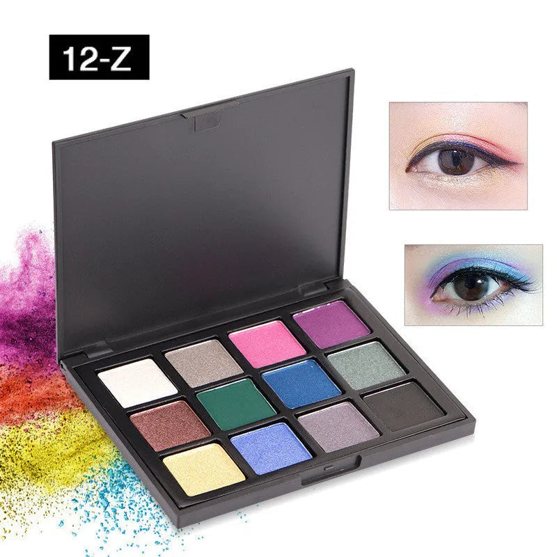 40 colours waterproof glitter eyeshadow palette in compact 50x100x10mm case with fashion minimalist trim design