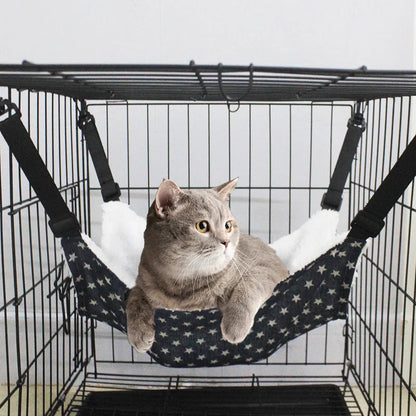 Lamb Fleece Cat Hanging Bed in various colors and sizes, perfect for indoor pet comfort