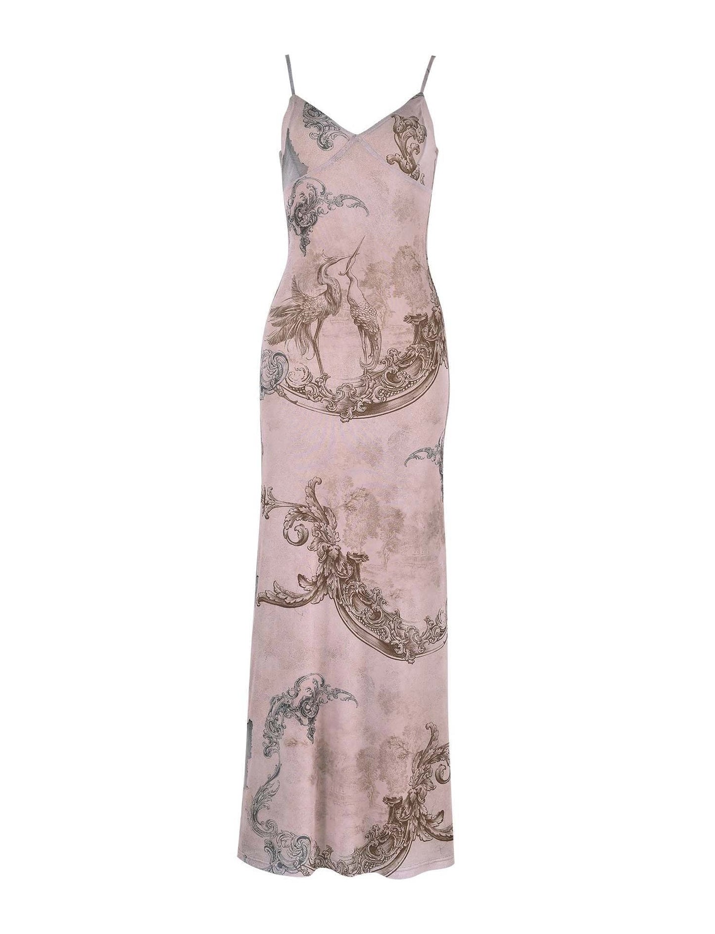 Y2K Slim Flowers Printing Slip Dress for Women - Summer Beach Wear in various colours