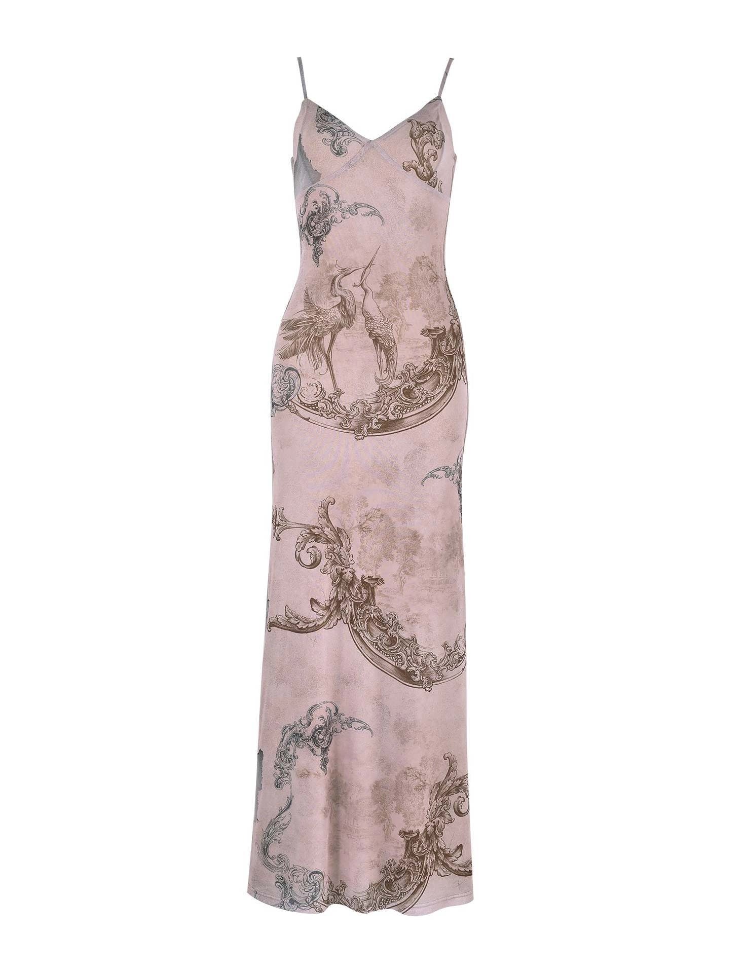 Y2K Slim Flowers Printing Slip Dress for Women - Summer Beach Wear in various colours