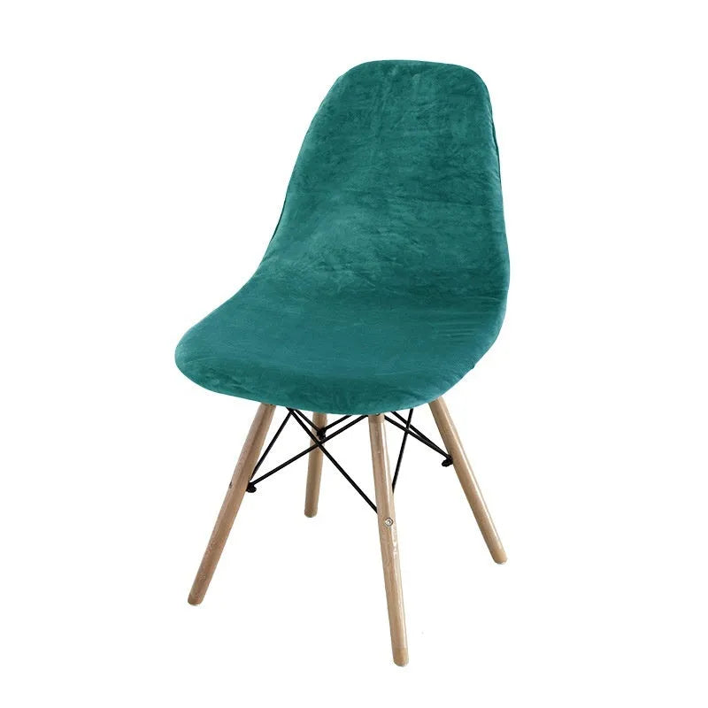 Velvet solid colour non-slip Eames chair cover in beige, polyester fibre, dustproof