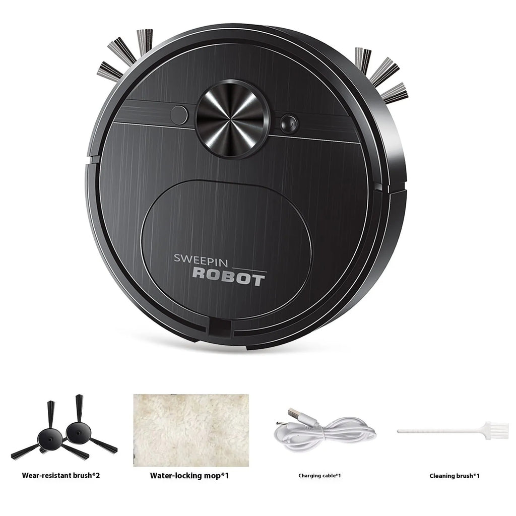 8023 Series robot vacuum cleaner and mop in black or white, with charging cable and cleaning accessories.