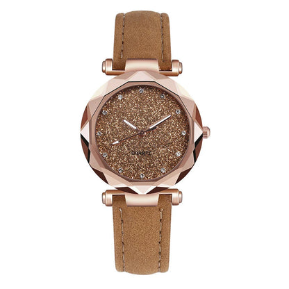 Stylish starry wristwatch with a variety of color options, featuring a sleek design and premium materials.