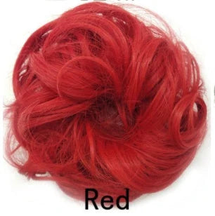 Synthetic wavy curly messy hair bun for women, 12cm diameter, high-temperature wire