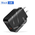 40W PD QC30 fast charger white EU plug with USB port