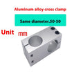Aluminium alloy cross clamp for same diameter rods in size 38mm x 38mm apricot colour